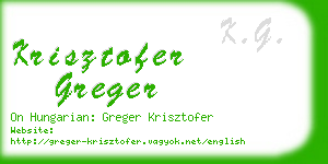 krisztofer greger business card